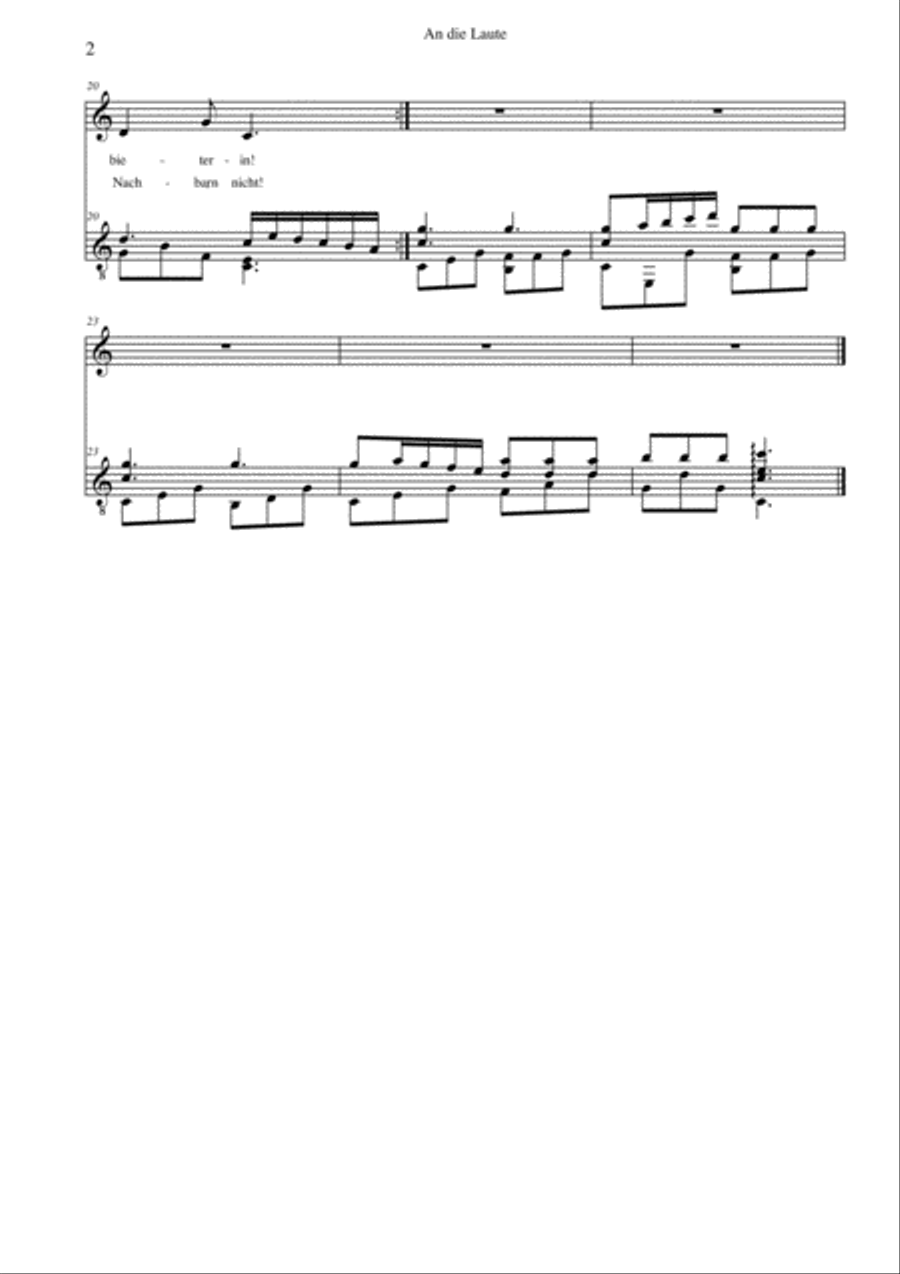 Schubert songs arranged for high voice and classical guitar Acoustic Guitar scores gallery preview page 3