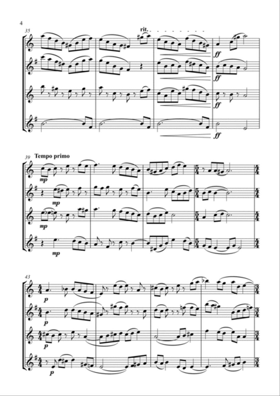 Sticks - Saxophone Quartet Sticks - Saxophone Quartet Saxophone Quartet scores gallery preview page 4