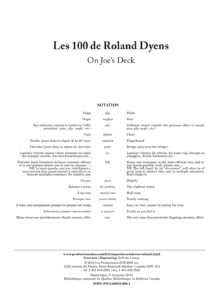 Book cover for Les 100 de Roland Dyens - On Joe’s Deck