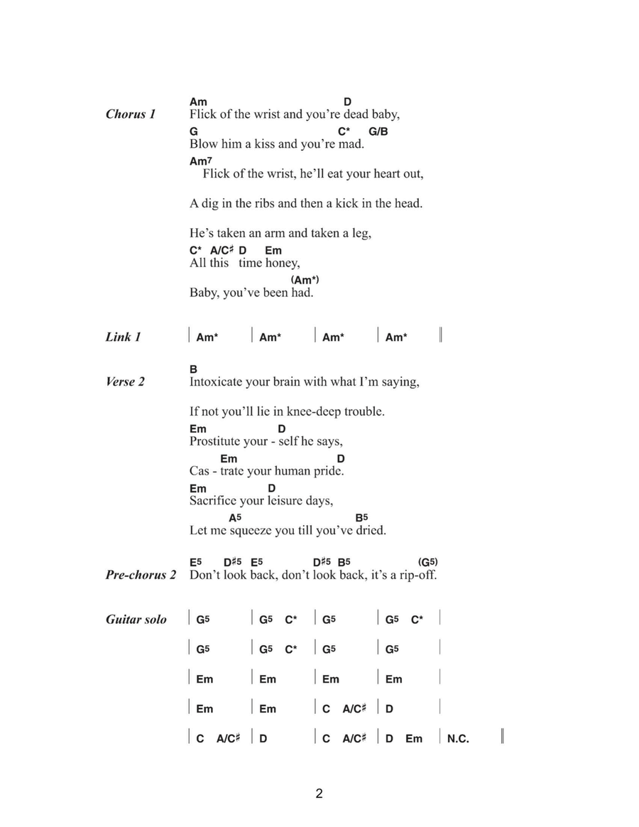 Flick Of The Wrist Acoustic Guitar scores gallery preview page 2