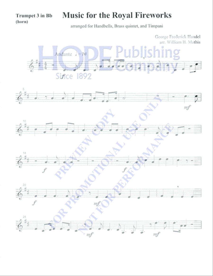 Music for the Royal Fireworks 5-Octaves scores gallery preview page 7