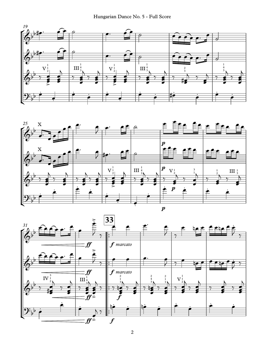 Hungarian Dance No. 5 (for Guitar Quartet) Guitar Ensemble scores gallery preview page 4