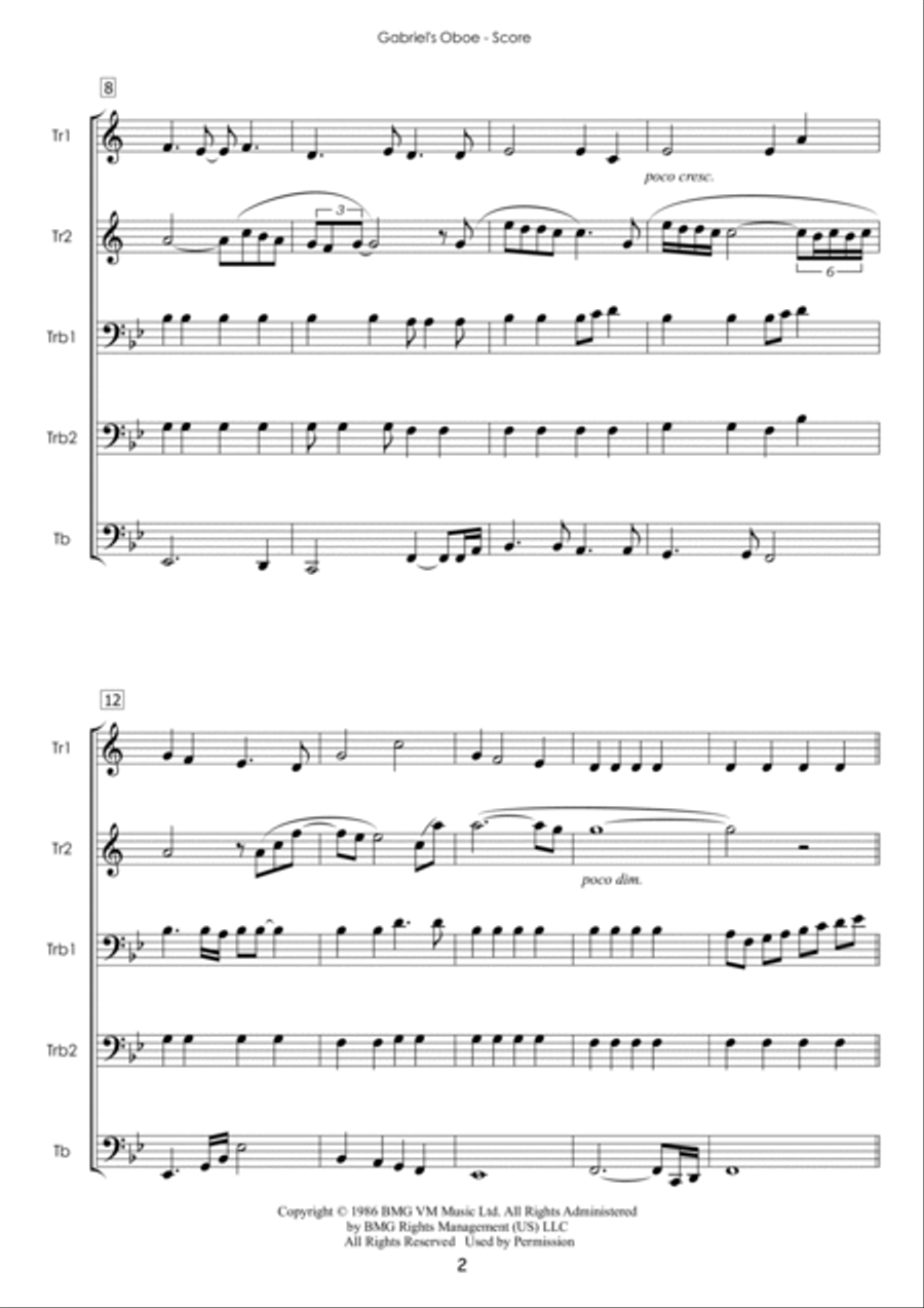 Gabriel's Oboe Gabriel's Oboe School and Community scores gallery preview page 2