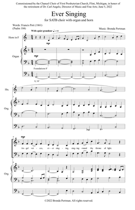 Ever Singing (SATB/organ/horn) by Brenda Portman
