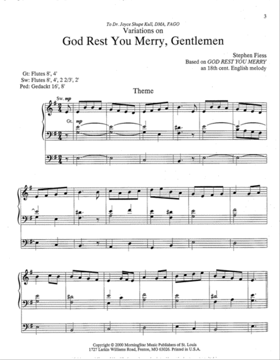 Variations on Two Christmas Carols Organ scores gallery preview page 2