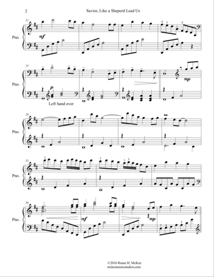 Savior, Like a Shepherd Lead Us with excerpts from Arioso by J.S.Bach Piano Solo scores gallery preview page 2