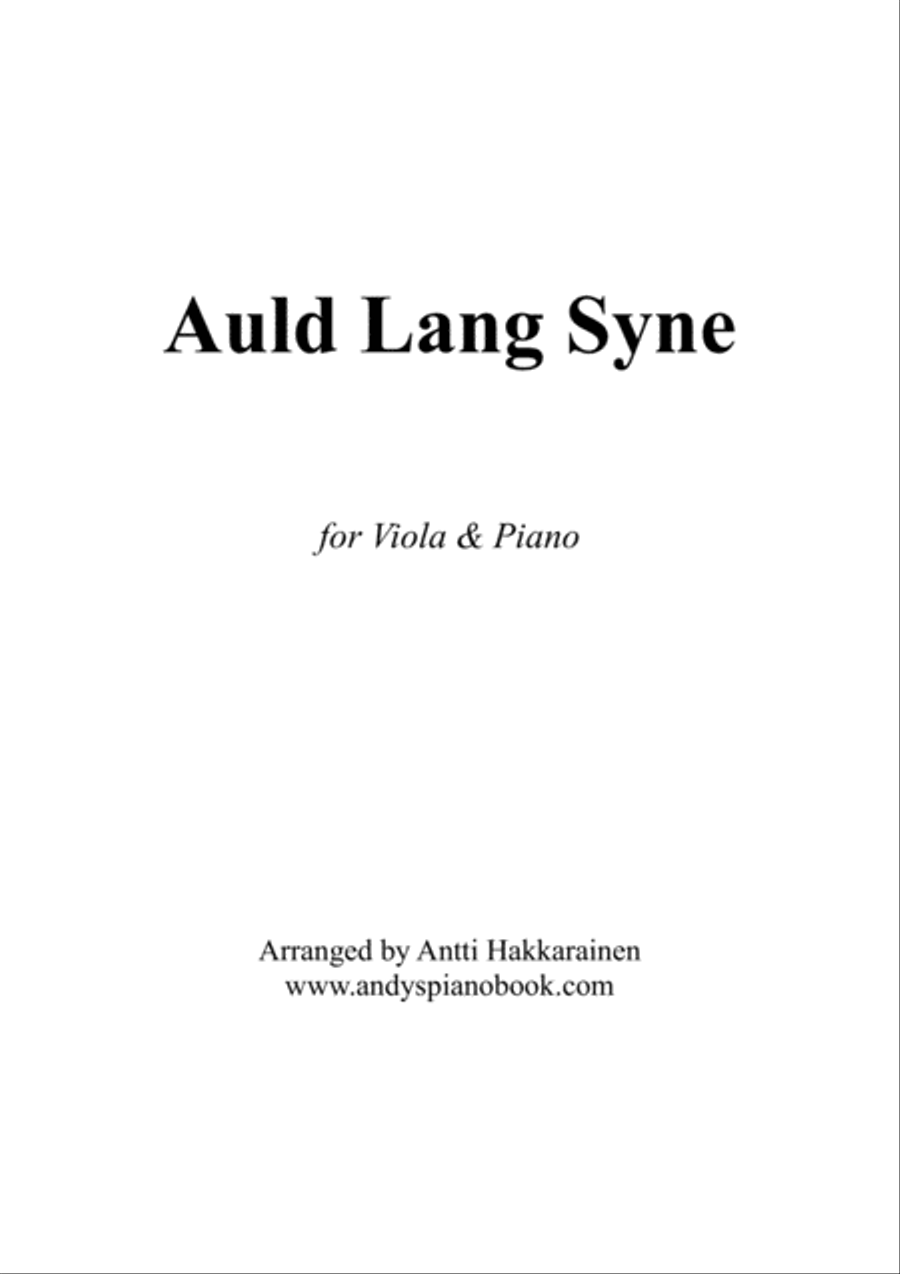 Book cover for Auld Lang Syne - Viola & Piano