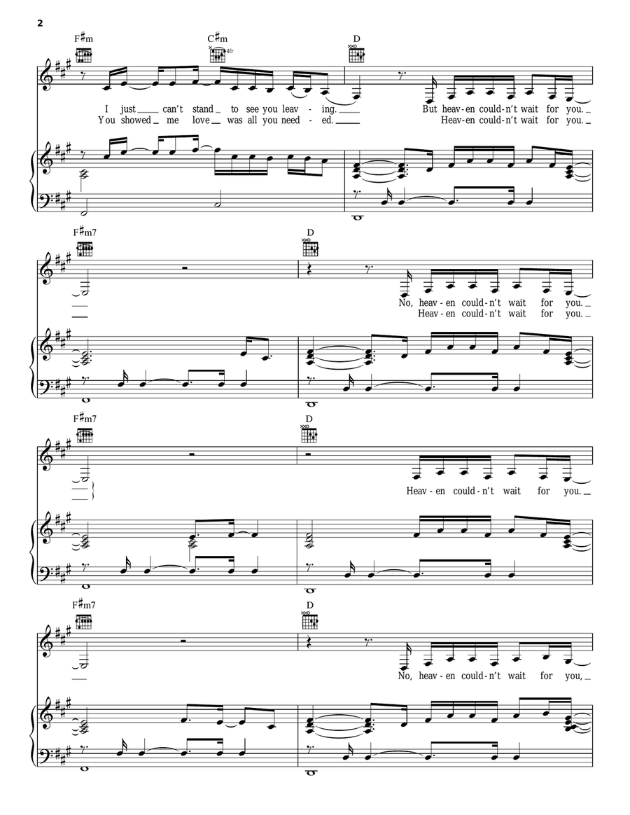 Heaven Piano, Vocal, Guitar scores gallery preview page 2