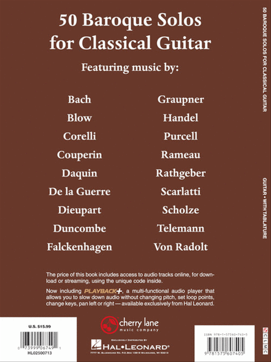 50 Baroque Solos for Classical Guitar Acoustic Guitar scores gallery preview page 7