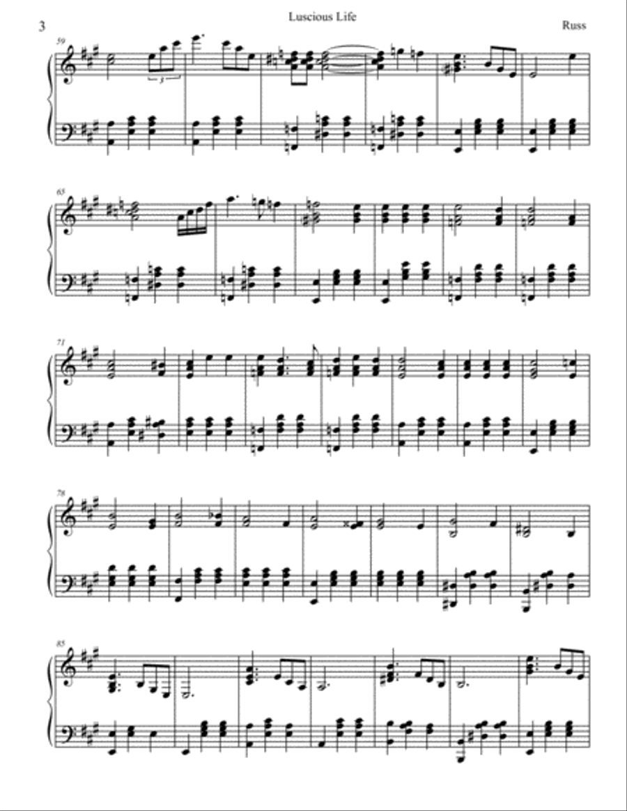 Luscious Life Piano Solo scores gallery preview page 3