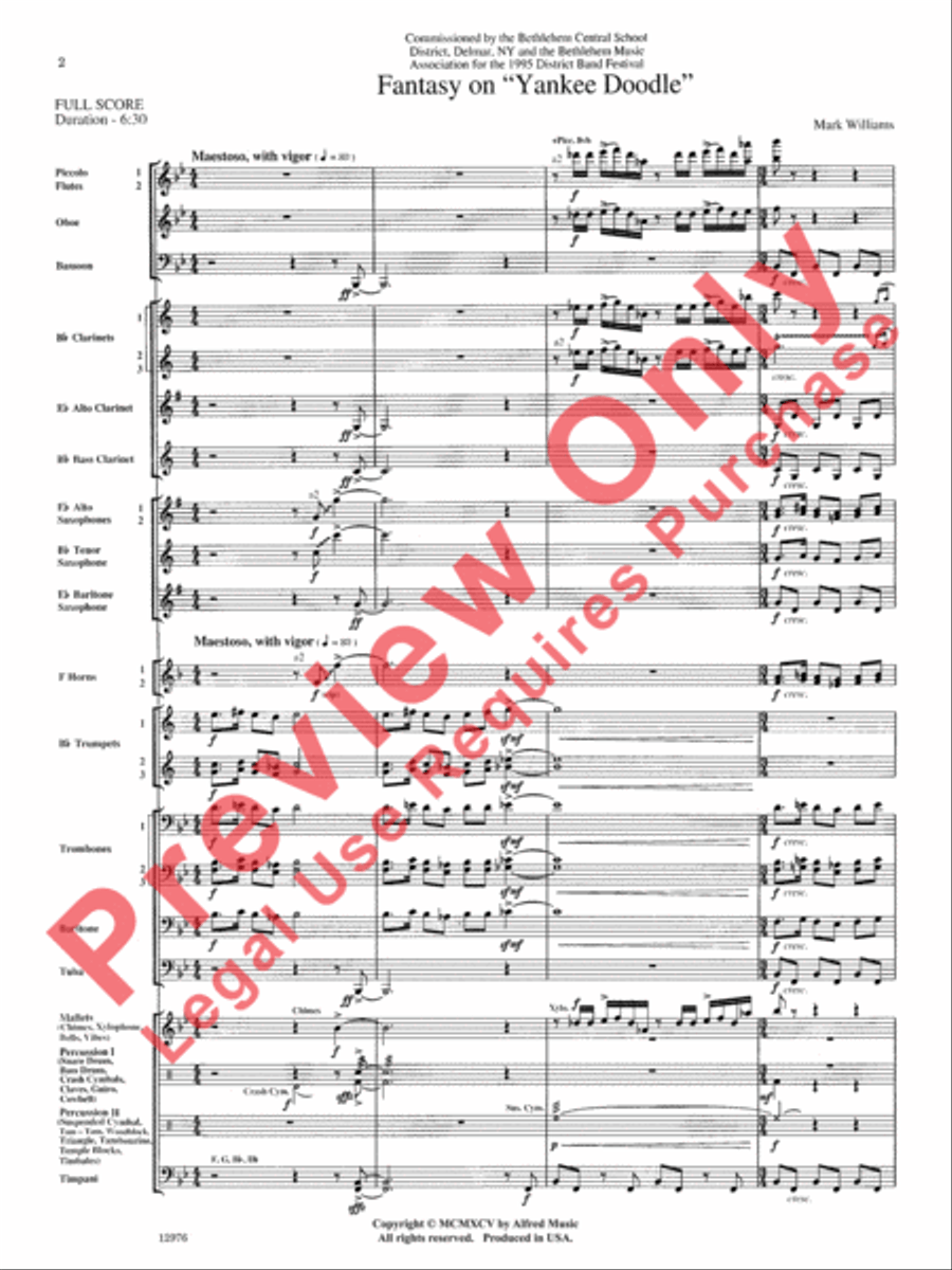 Fantasy on Yankee Doodle Concert Band scores gallery preview page 3