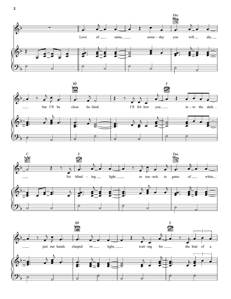 I Will Follow You Into The Dark Acoustic Guitar scores gallery preview page 2