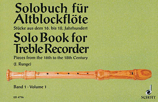Book cover for Solo Book for Alto Recorder - Volume 1