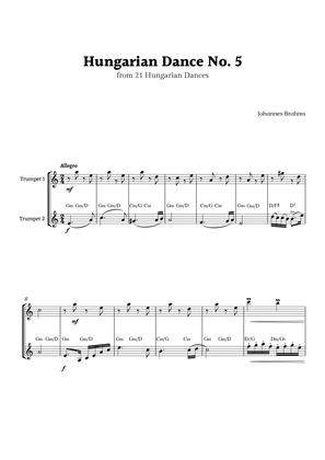 Hungarian Dance No. 5 by Brahms for Trumpet Duet