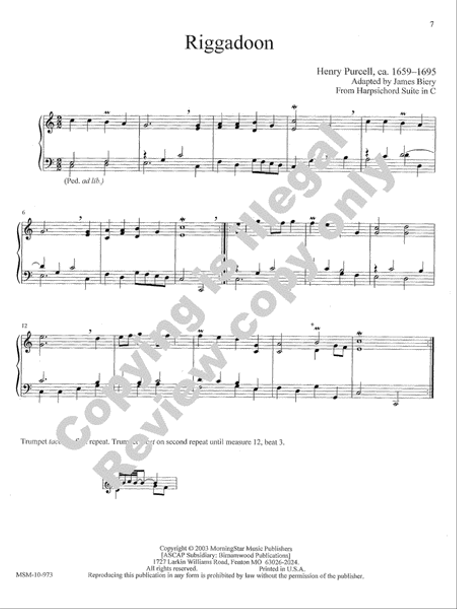 Rigaudons for Weddings and Service Playing Trumpet scores gallery preview page 10