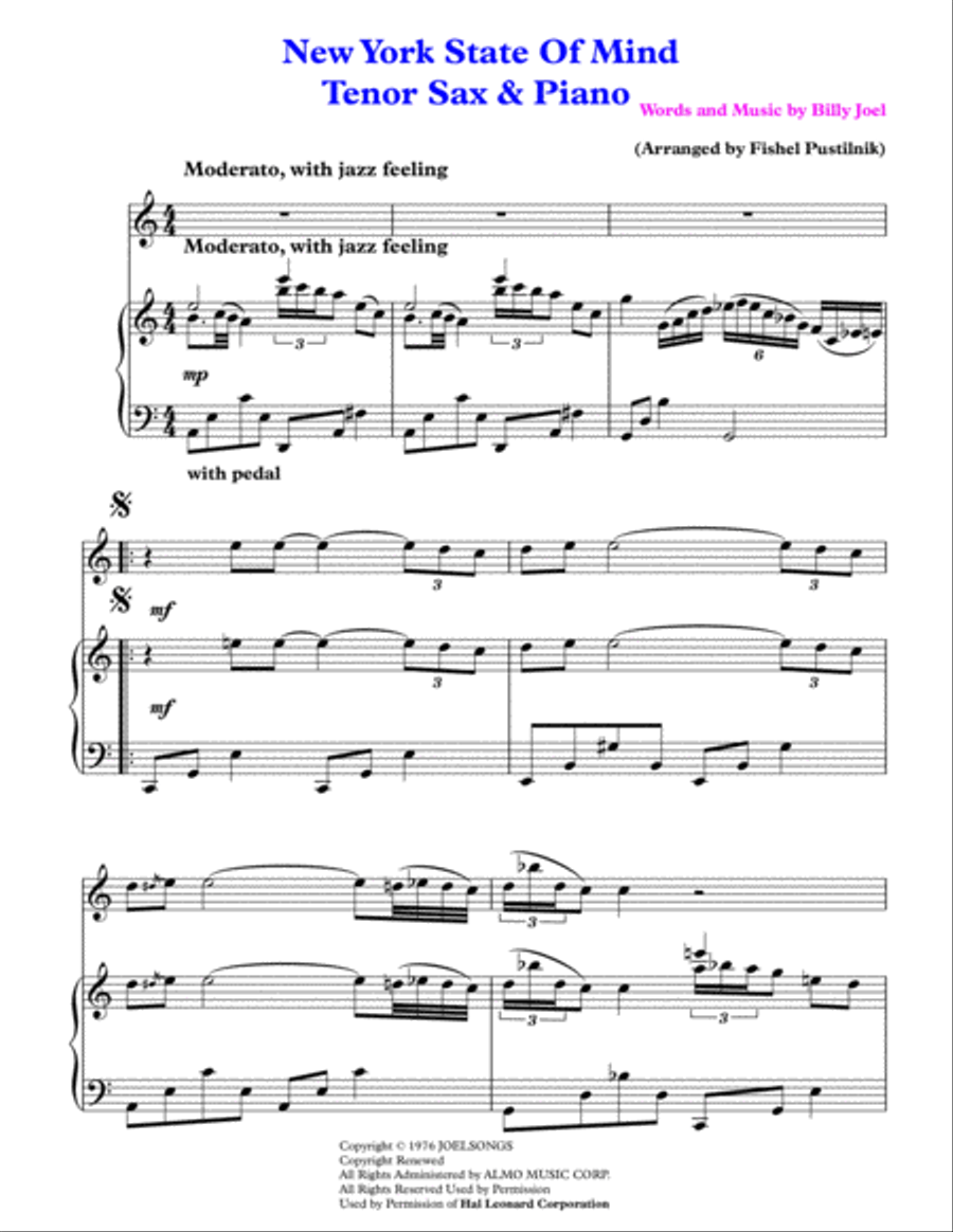 New York State Of Mind Small Ensemble scores gallery preview page 2