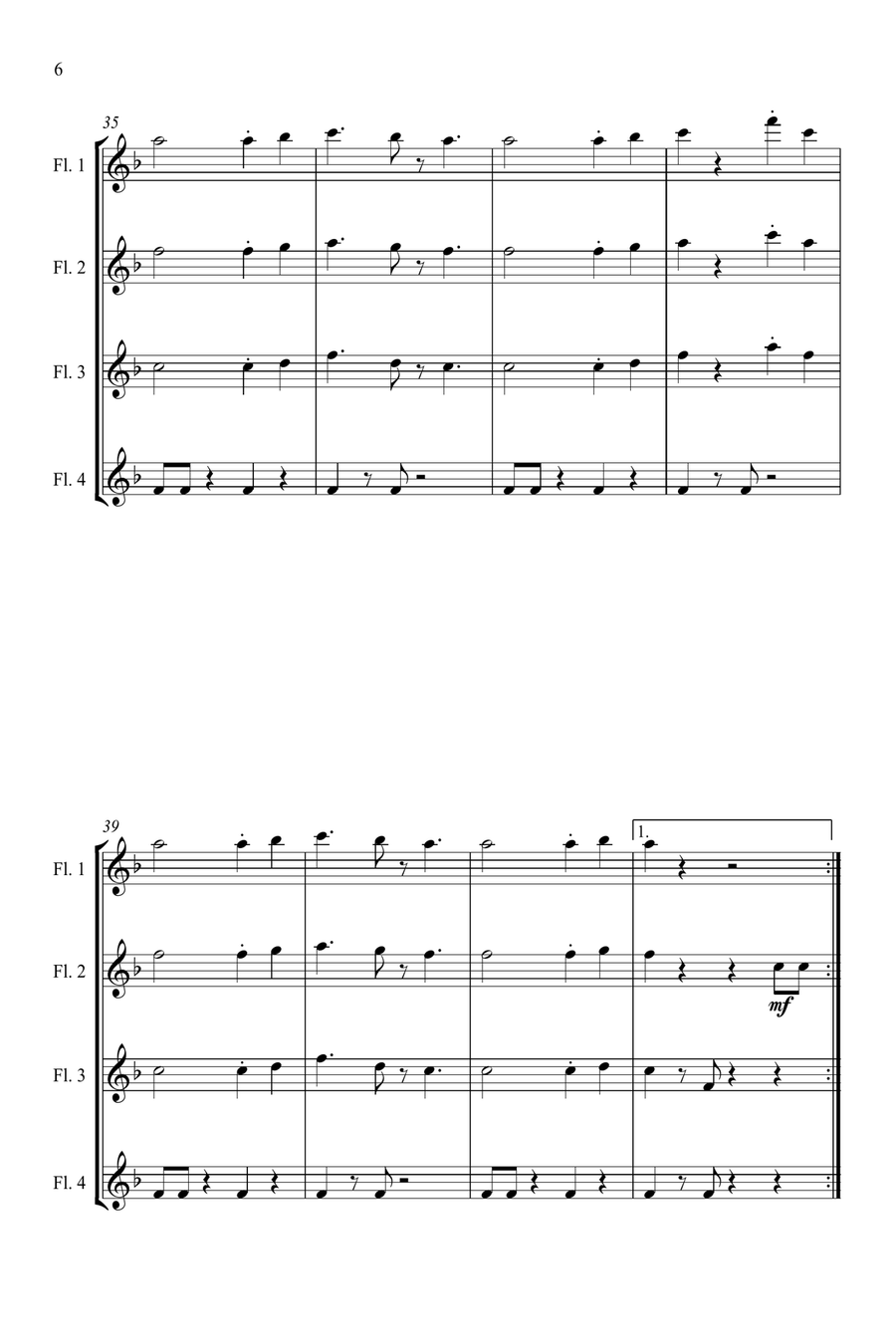 Single Ladies (Put A Ring On It) Flute Quartet scores gallery preview page 6