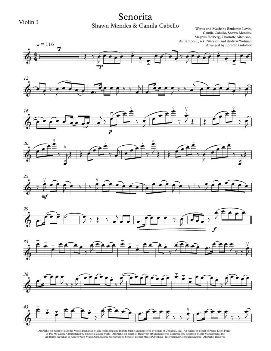Senorita String Quartet scores gallery preview page 1