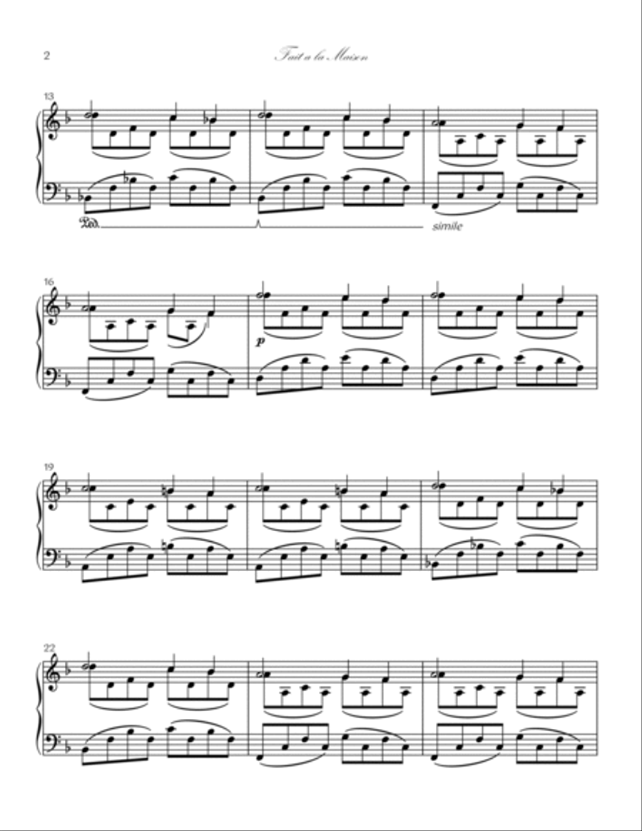 FAIT A LA MAISON FAIT A LA MAISON Piano Solo scores gallery preview page 2