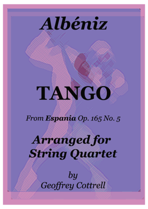 Book cover for Albéniz Tango arranged for string quartet