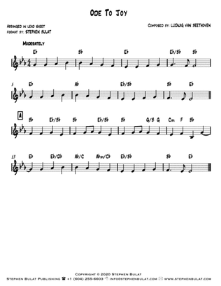 Ode To Joy (Beethoven) - Lead sheet (key of Eb)