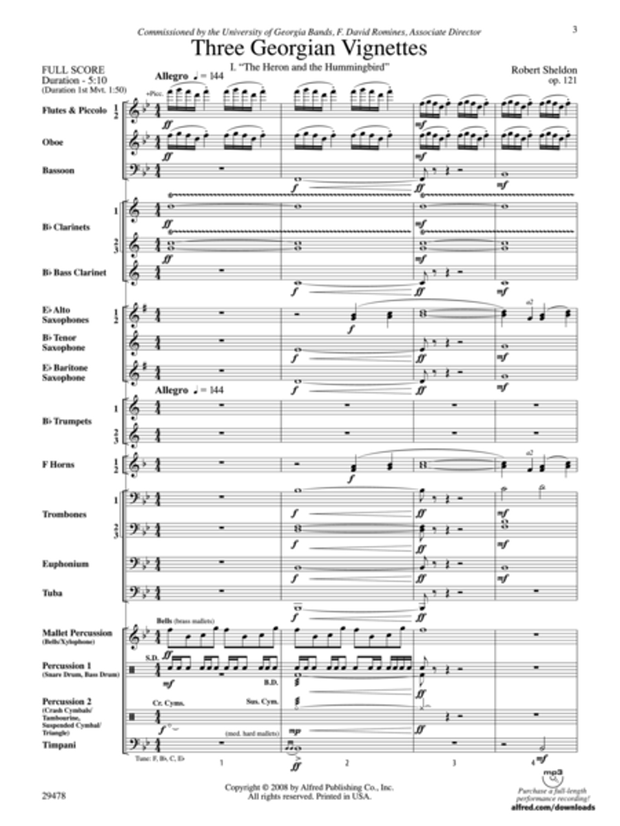 Three Georgian Vignettes Concert Band scores gallery preview page 2