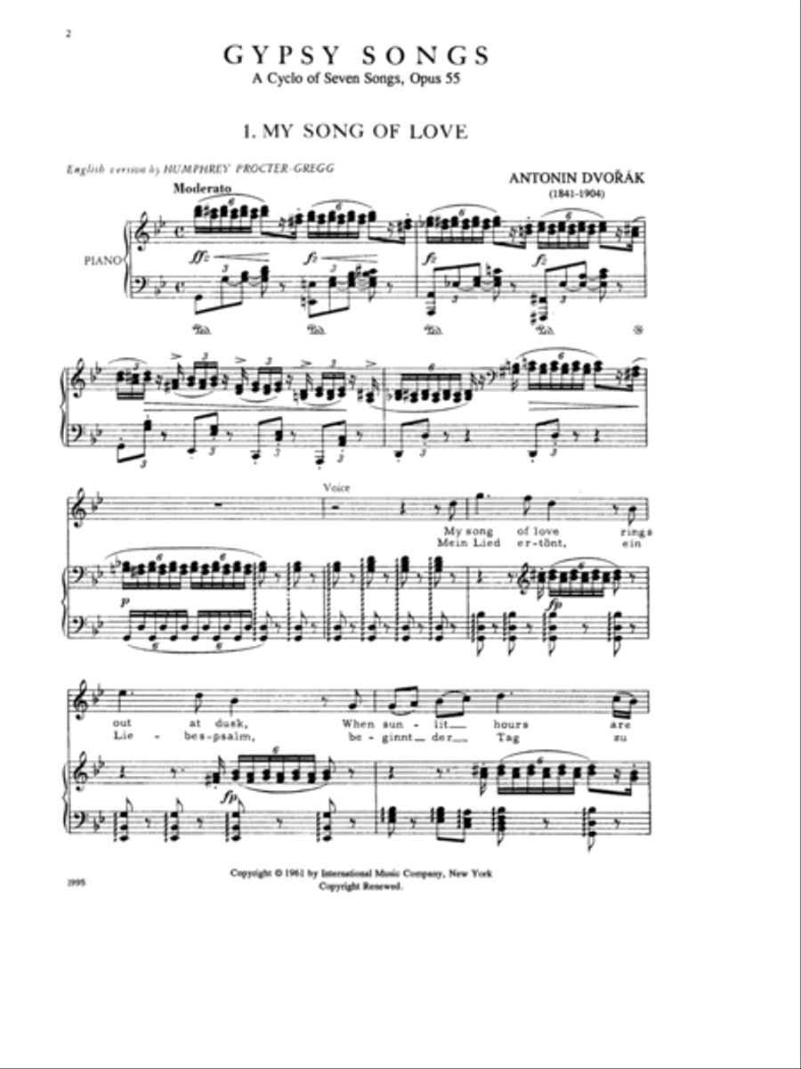 Gypsy Songs. A Cycle Of 7 Songs, Opus 55: High High Voice scores gallery preview page 2