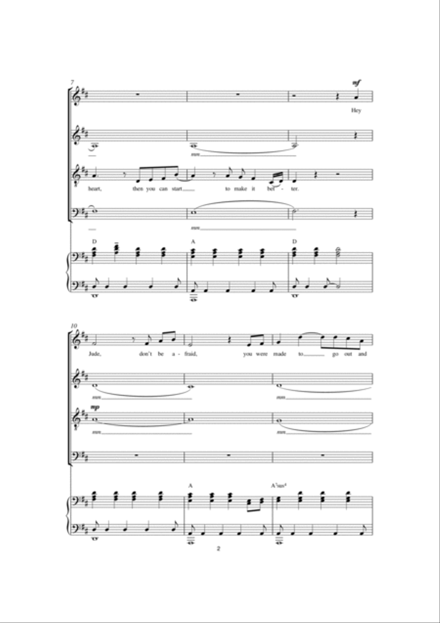 Hey Jude (arr. Jeremy Birchall) 4-Part scores gallery preview page 2