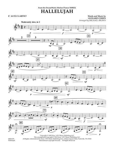 Hallelujah - Eb Alto Clarinet