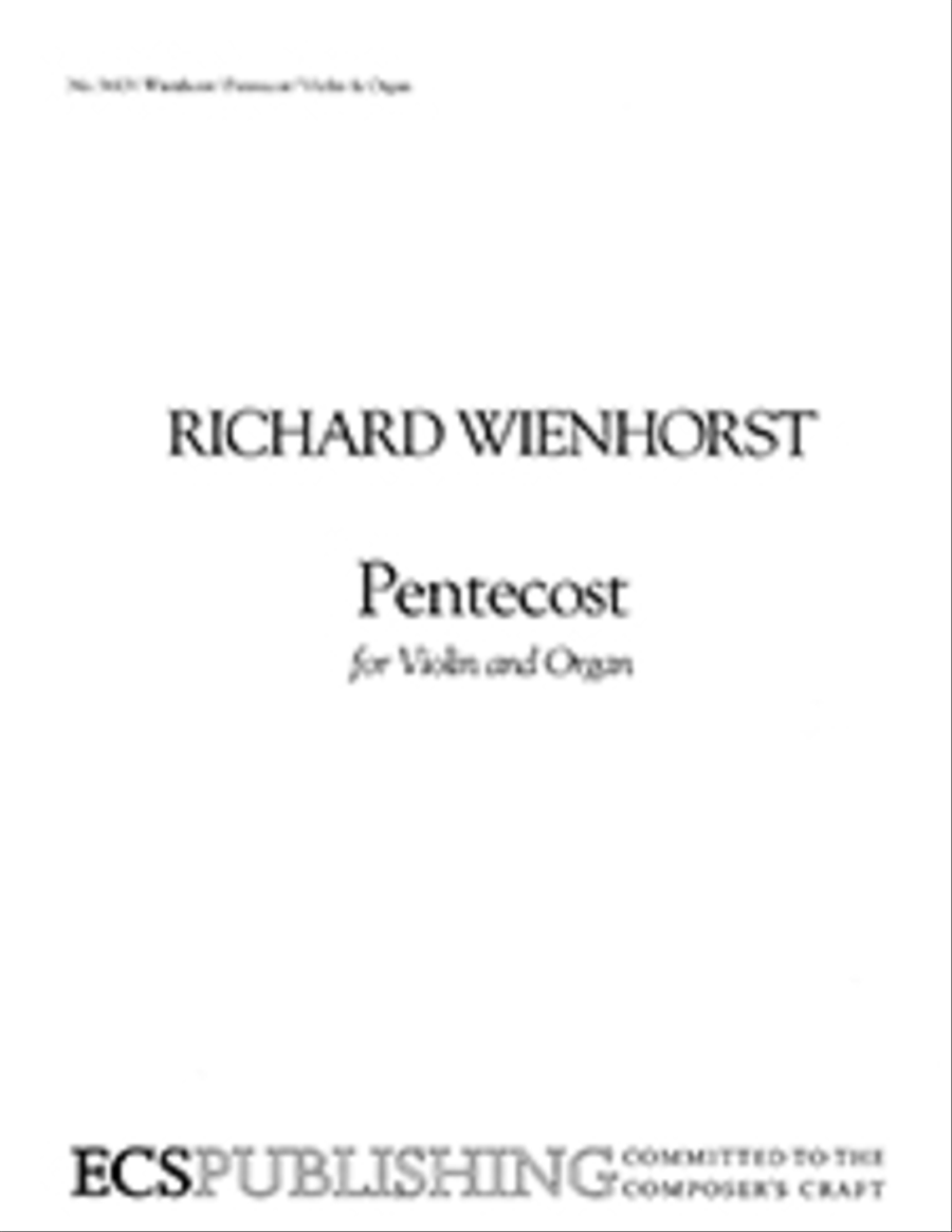 Pentecost by Richard Wienhorst Violin - Sheet Music