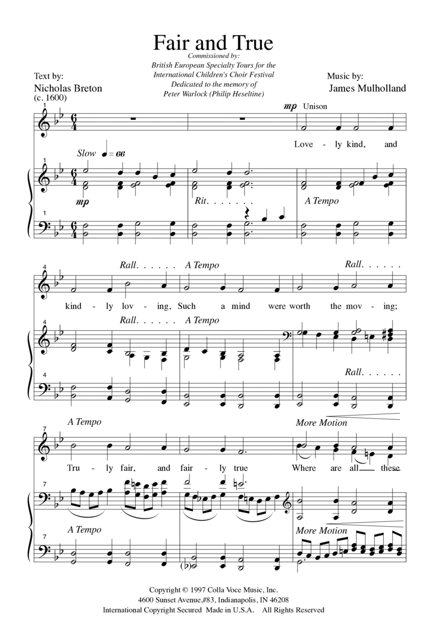 Fair And True Fair And True SSA scores gallery preview page 1