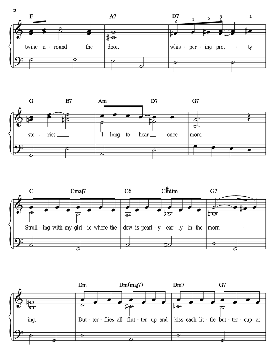 Carolina In The Morning Easy Piano scores gallery preview page 2