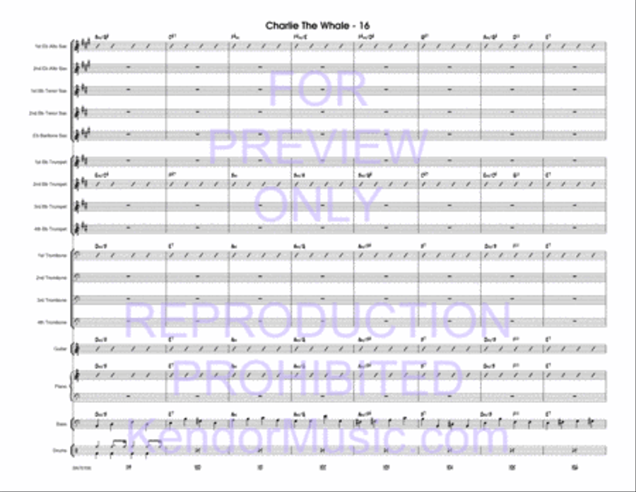 Charlie The Whale (Full Score) Jazz Ensemble scores gallery preview page 17