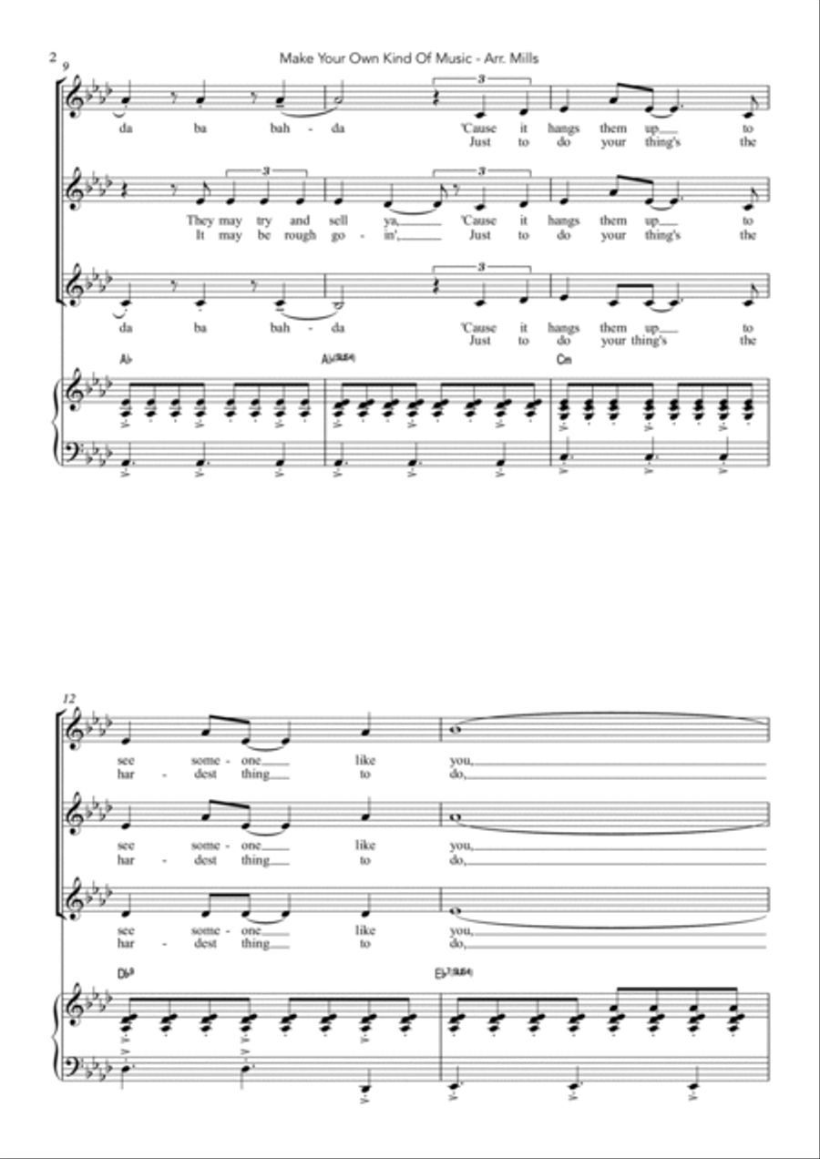 Make Your Own Kind Of Music SSA scores gallery preview page 2