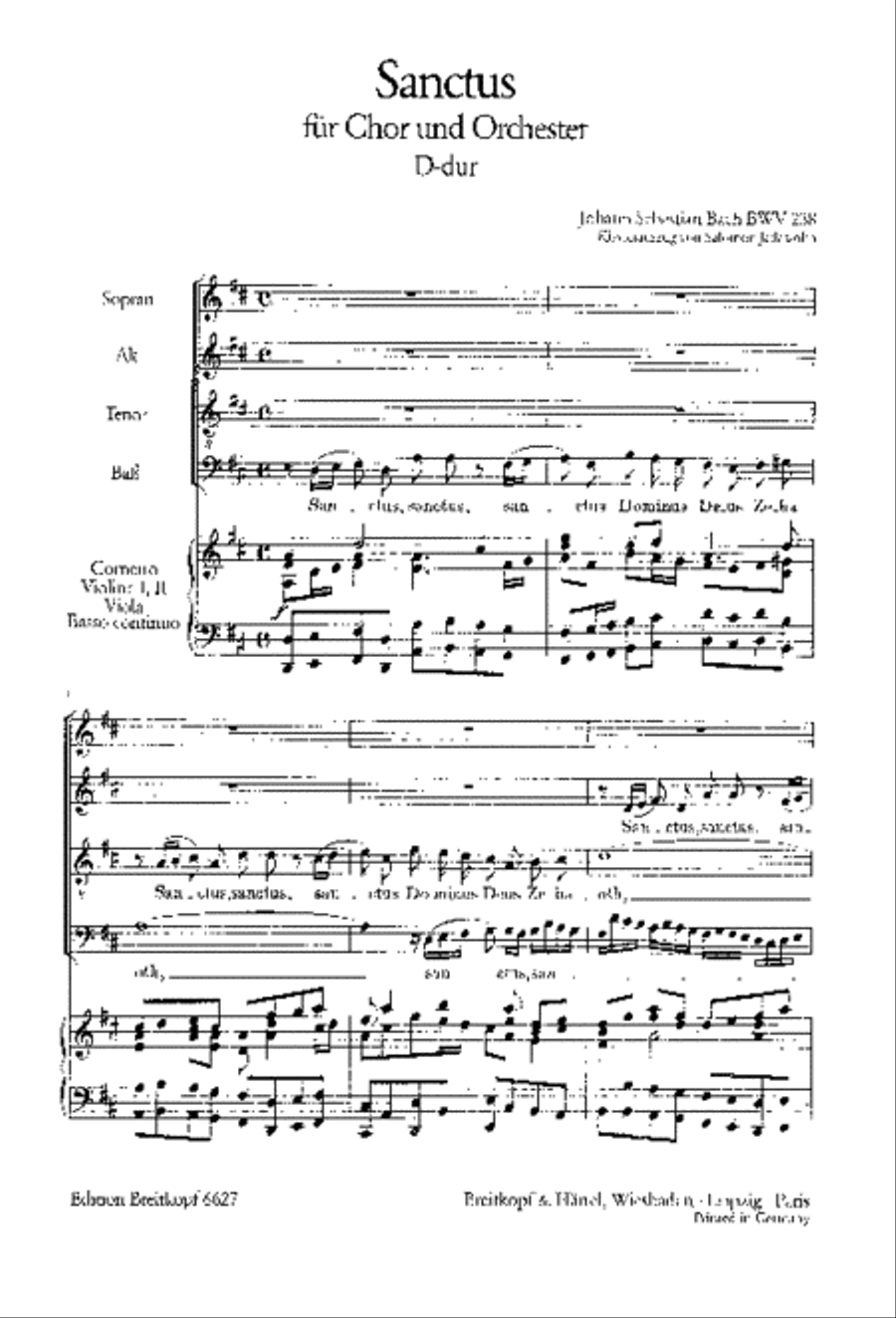 Sanctus in D major BWV 238 4-Part scores gallery preview page 2