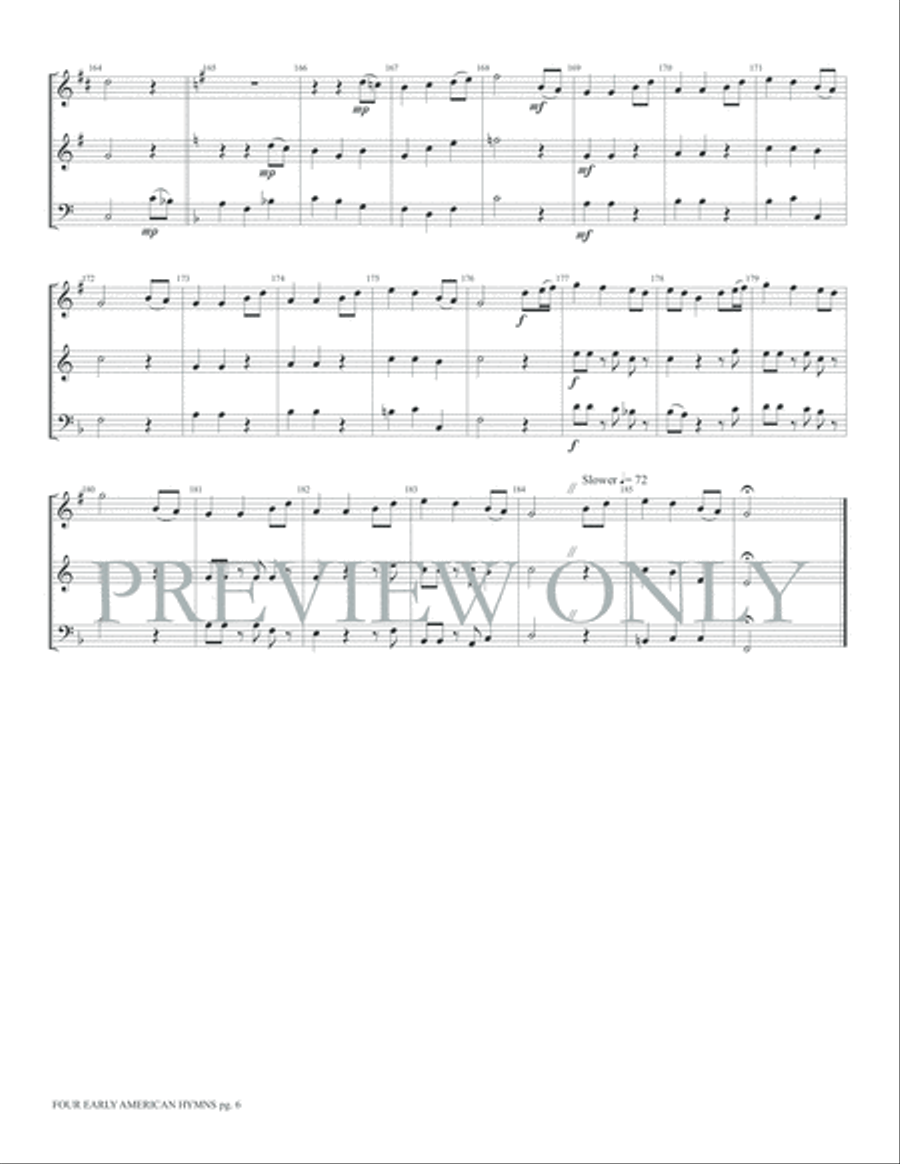 Four Early American Hymns Brass Ensemble scores gallery preview page 8