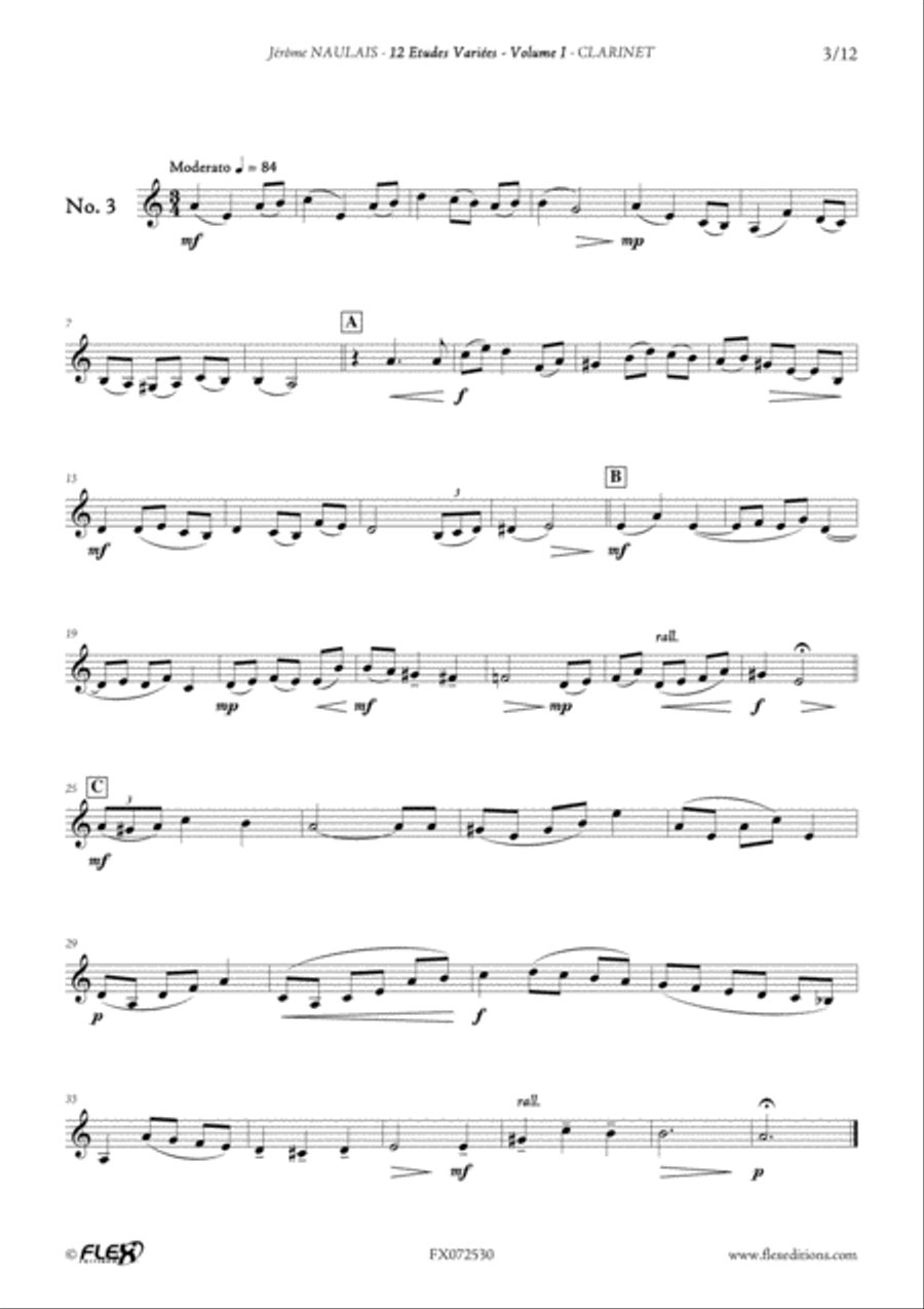 12 Etudes Variees - Volume I B-Flat Clarinet scores gallery preview page 4