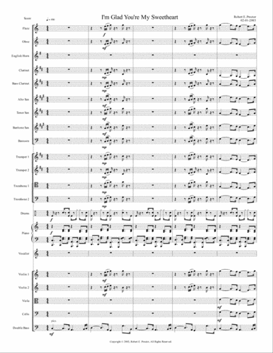I'm Glad You're My Sweetheart Full Orchestra scores gallery preview page 2