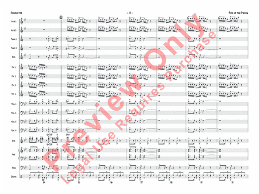 Pick Up the Pieces (score only) Jazz Ensemble scores gallery preview page 16