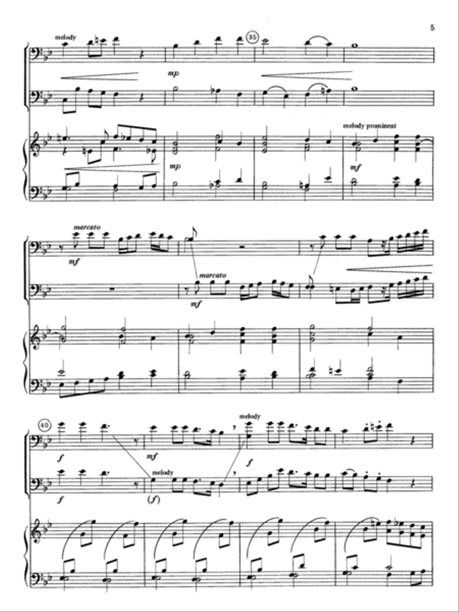 Solos and Duets - for Bass Clef Instruments (Volume I) Piano Accompaniment scores gallery preview page 5
