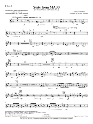 Book cover for Suite from Mass (arr. Michael Sweeney) - F Horn 2
