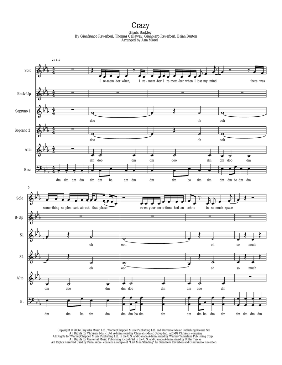 Crazy Crazy A Cappella scores gallery preview page 1