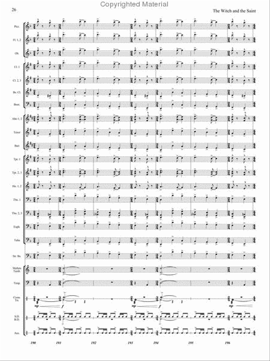 The Witch and The Saint Concert Band scores gallery preview page 25