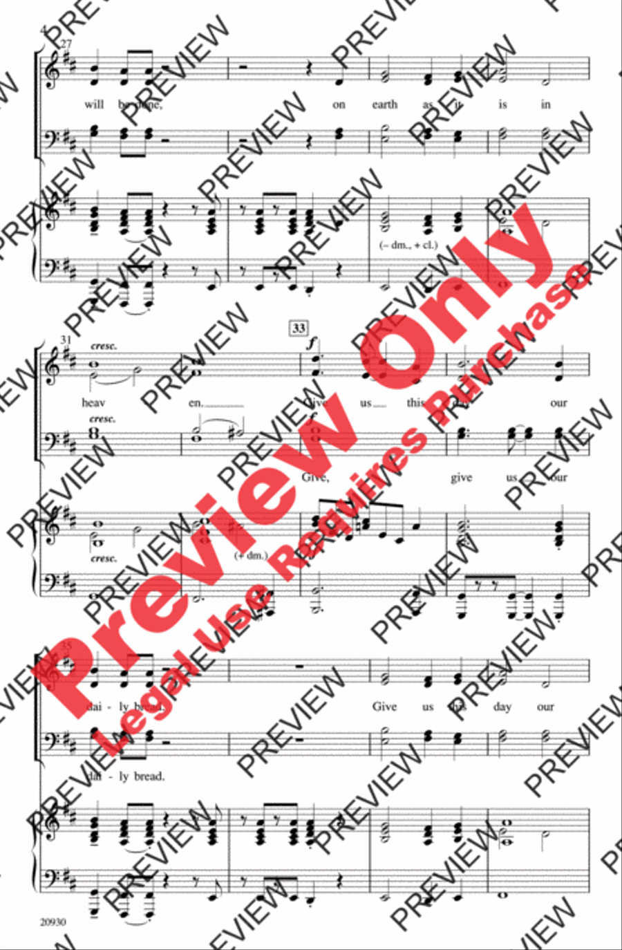 Our Father (The Lord's Prayer in a Caribbean Style) 4-Part scores gallery preview page 4