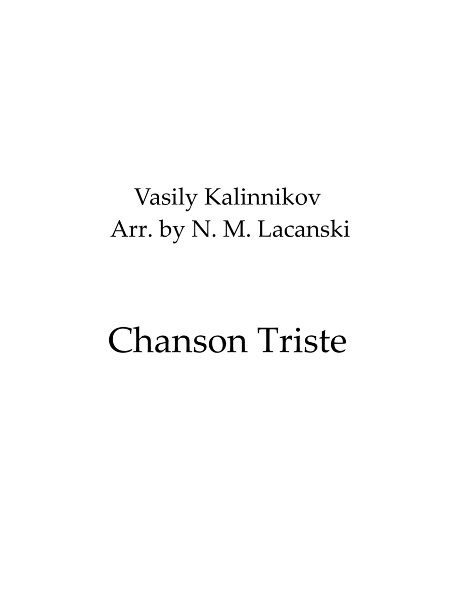 Chanson Triste B-Flat Clarinet scores gallery preview page 1