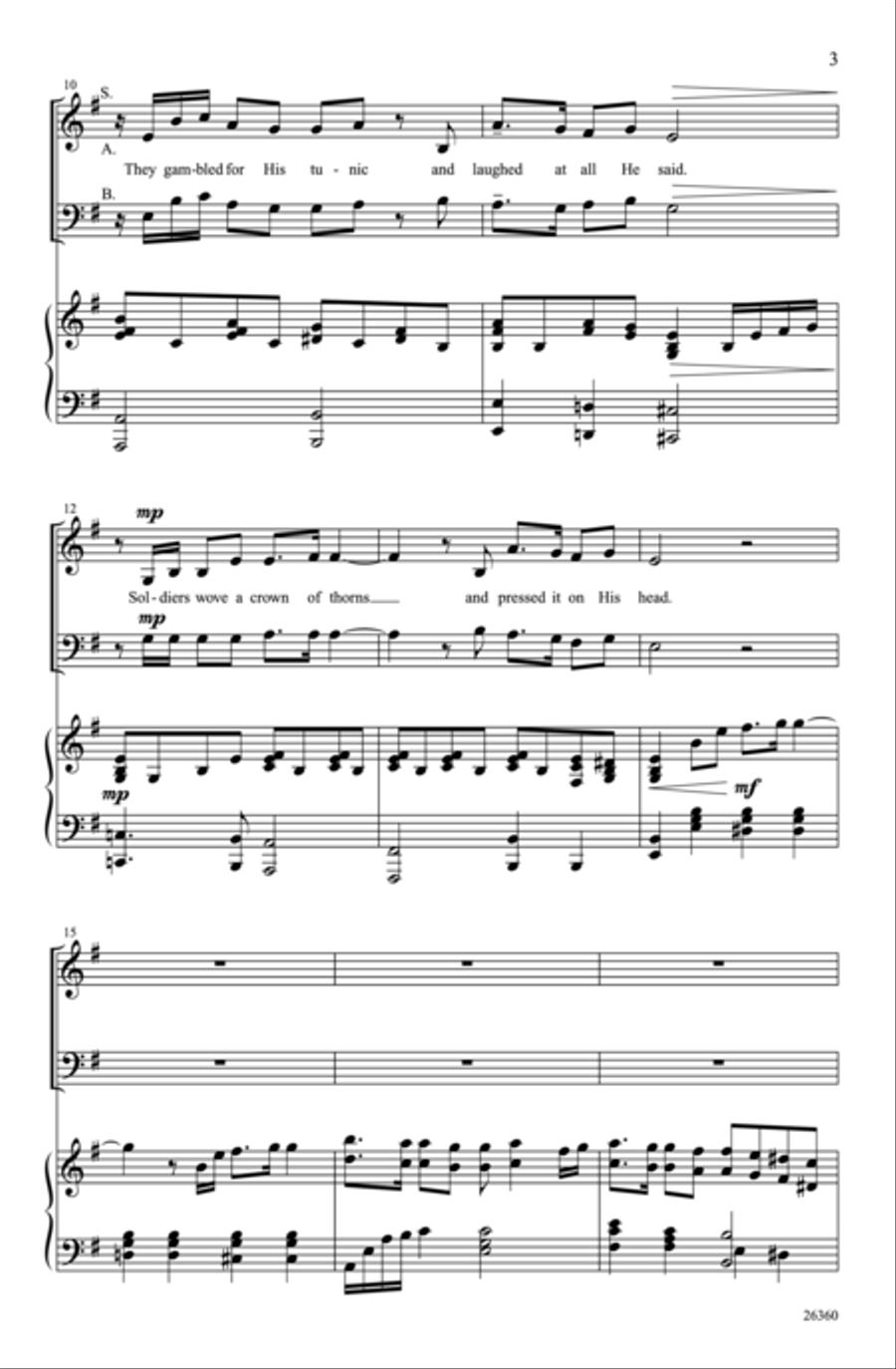 Soldiers Wove a Crown of Thorns 3-Part scores gallery preview page 3