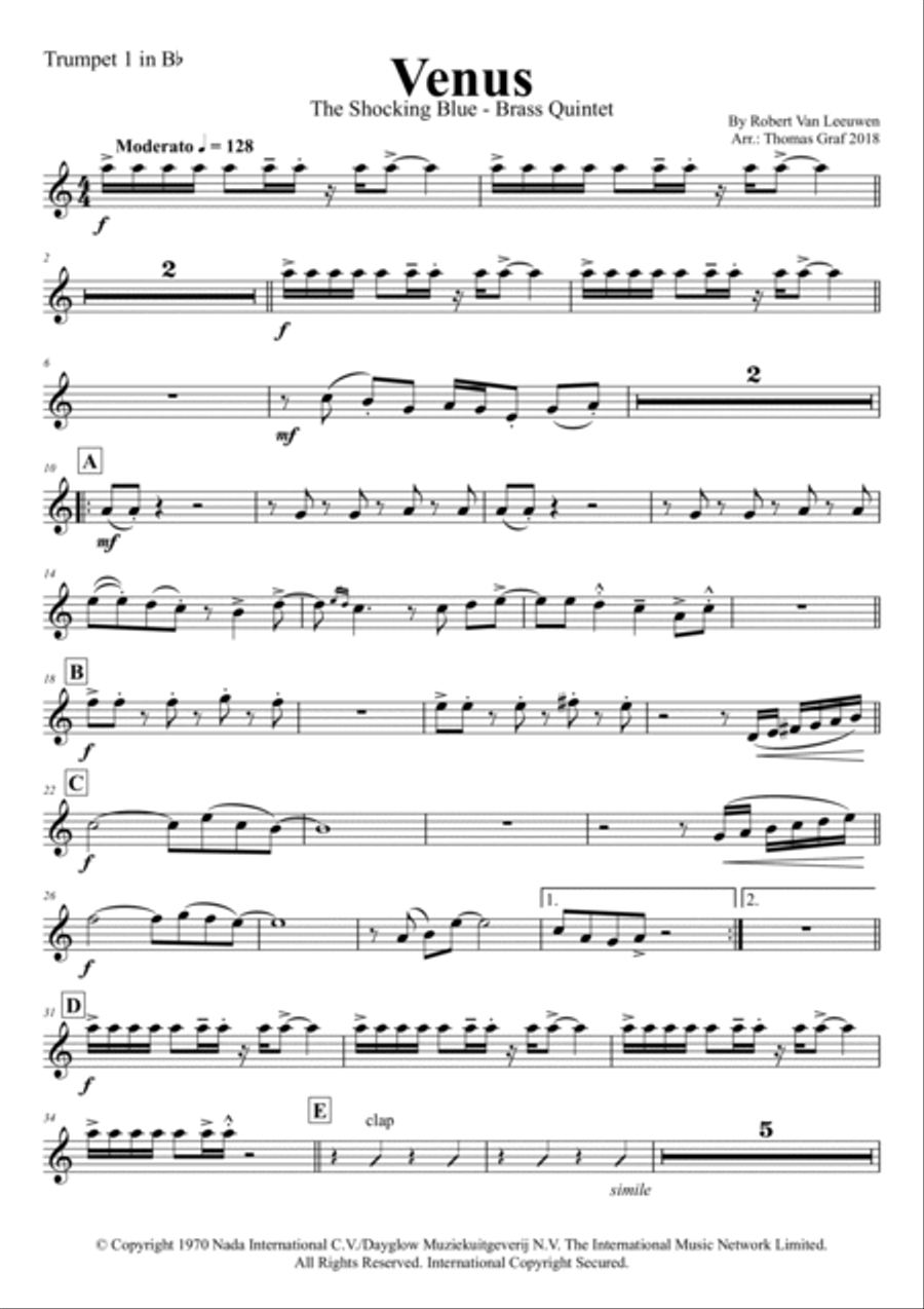 Venus Brass Quintet scores gallery preview page 6