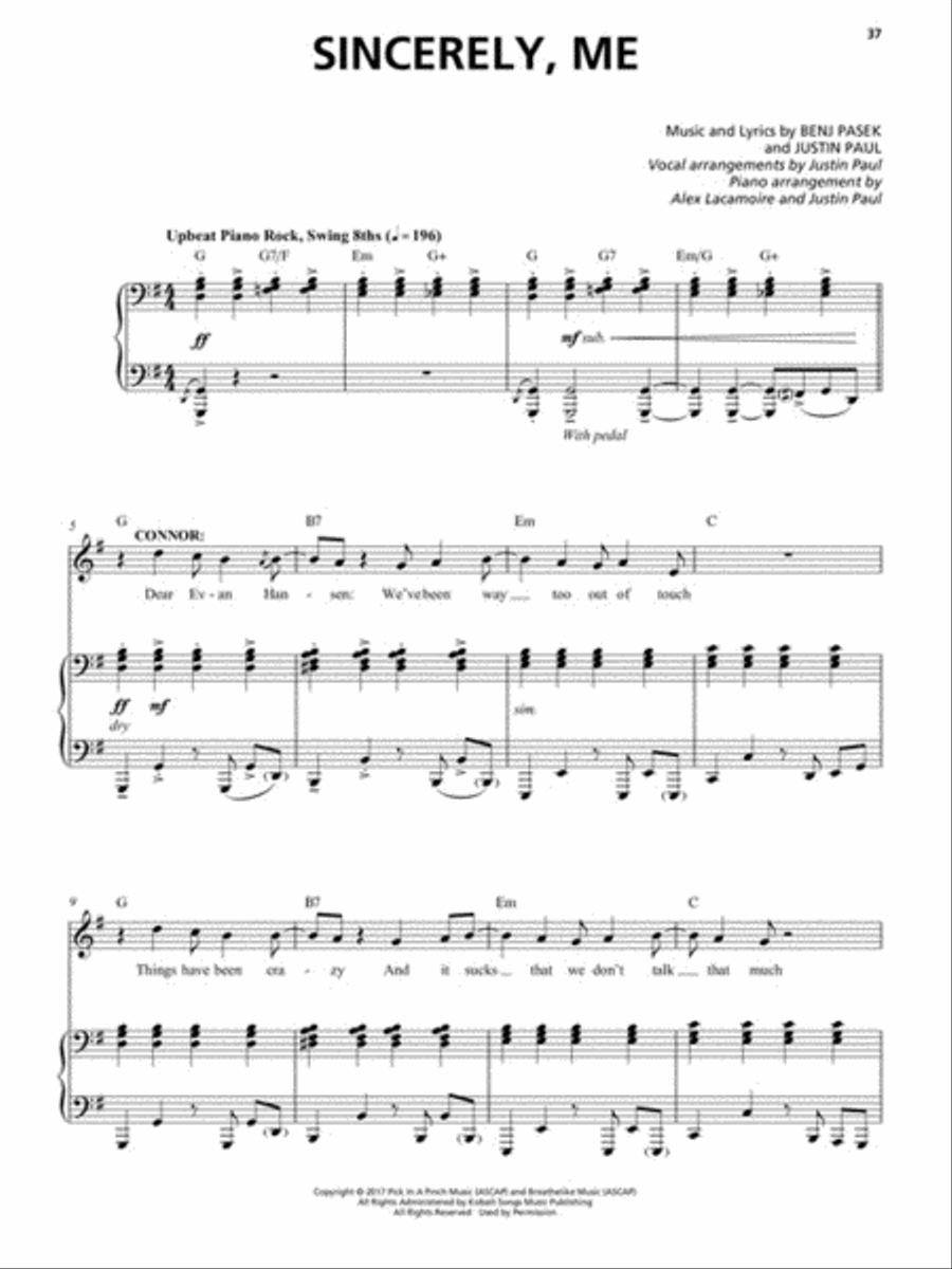 Dear Evan Hansen Dear Evan Hansen Voice scores gallery preview page 5