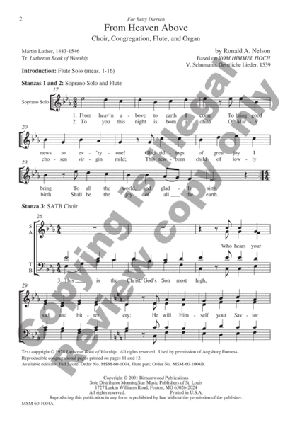From Heaven Above (Choral Score)