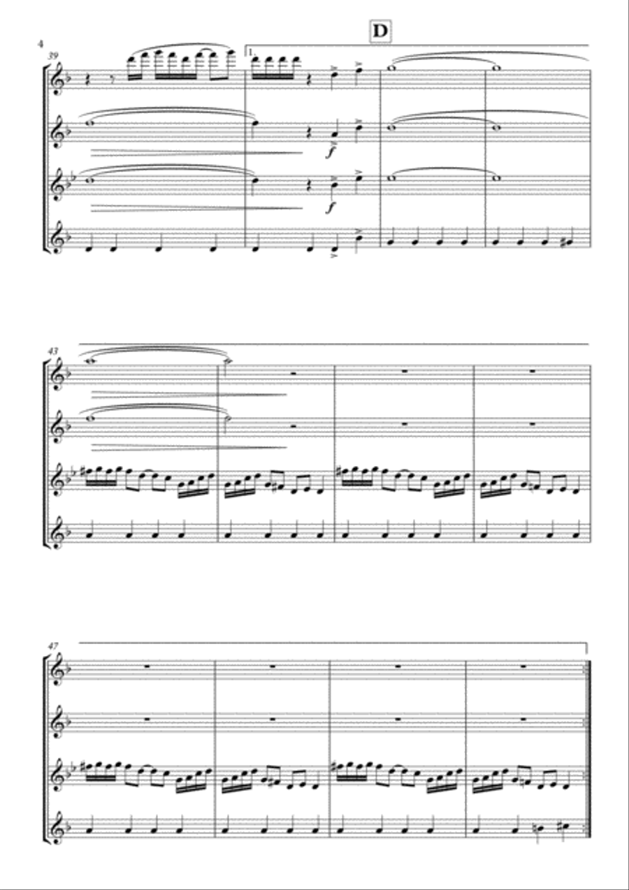 Voulez-vous Woodwind Quartet scores gallery preview page 6